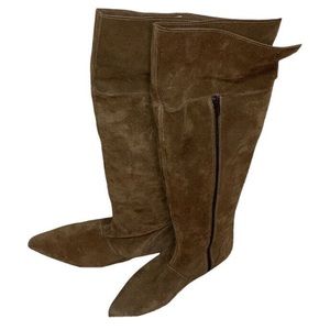 Pointed Toe Saks Fifth Avenue Tall Suede Boots - Made in Spain
